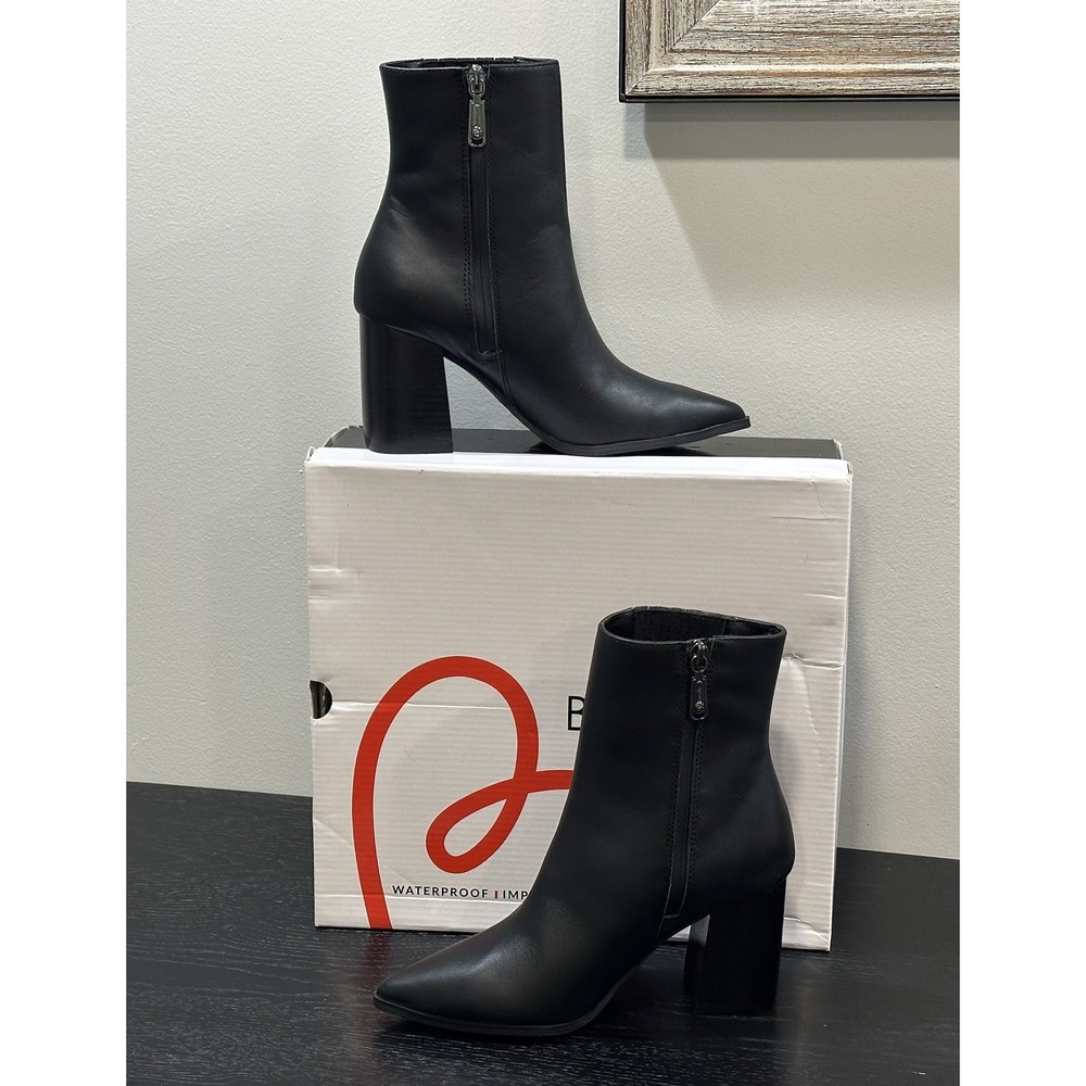 Blondo Women's Ankle Boot Black Leather Sz 6 Waterproof Zip Up NEW - Picture 4 of 10